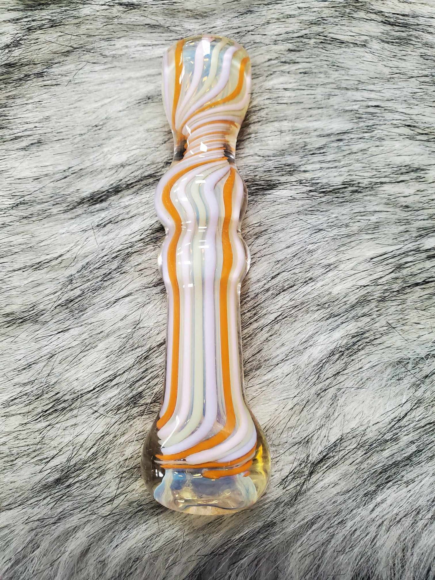 3" US Made Art Chillum 2 Toned Yellow/White