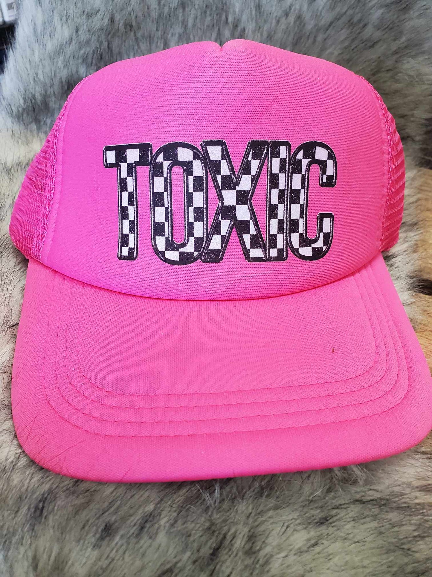 Pink Toxic Snap Back Trucker Hat