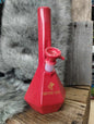 10" High Point Glass Diamond Cut Beaker Ceramic Water Pipe Red