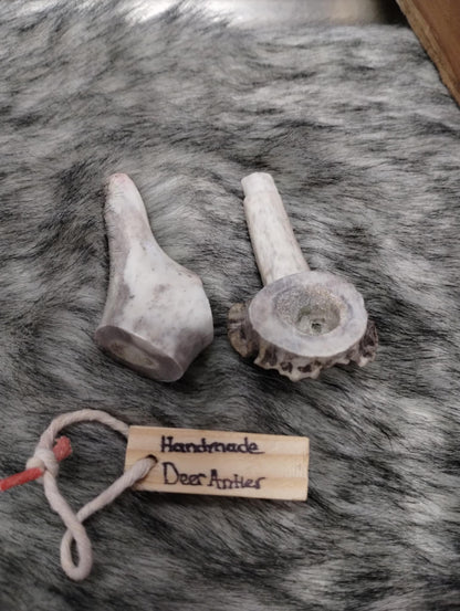 Handmade Deer Antler Pipe - 3"