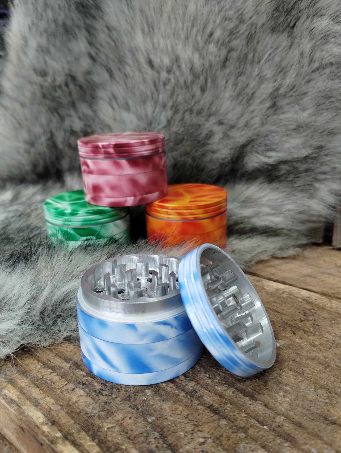 50mm Assorted Color Lava Design 4 Parts Grinder