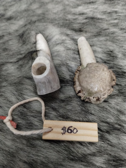 Handmade Deer Antler Pipe - 3"